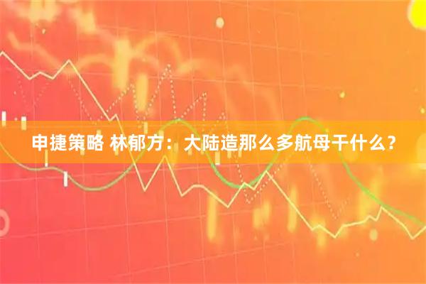 申捷策略 林郁方：大陆造那么多航母干什么？