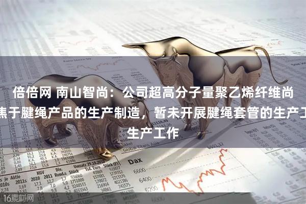 倍倍网 南山智尚：公司超高分子量聚乙烯纤维尚聚焦于腱绳产品的生产制造，暂未开展腱绳套管的生产工作
