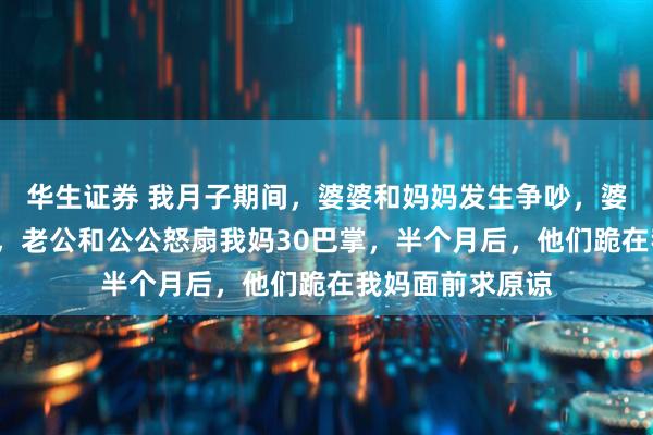 华生证券 我月子期间，婆婆和妈妈发生争吵，婆婆吞了6瓶钙片，老公和公公怒扇我妈30巴掌，半个月后，他们跪在我妈面前求原谅