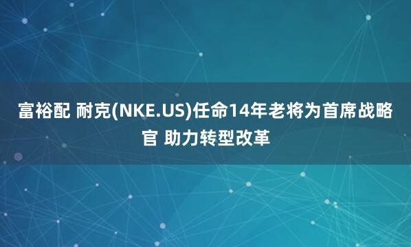 富裕配 耐克(NKE.US)任命14年老将为首席战略官 助力转型改革
